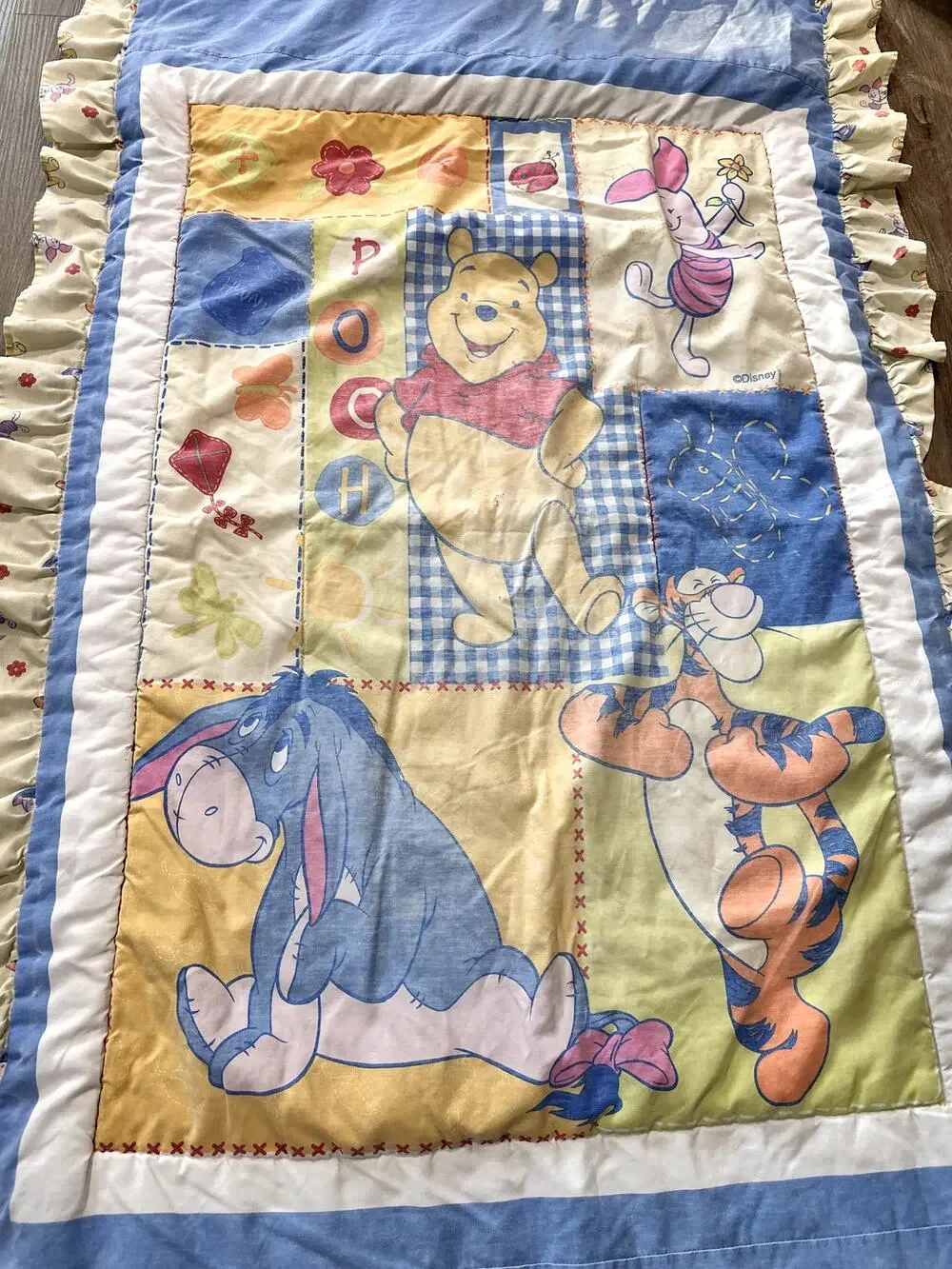 Vintage Winnie The Pooh Comforter Blanket Two Sided